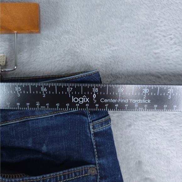 Arizona Jean Co Shorts Womens 17 Blue Rolled Cuff Denim Stretch Mom 4" Inseam - Picture 5 of 7